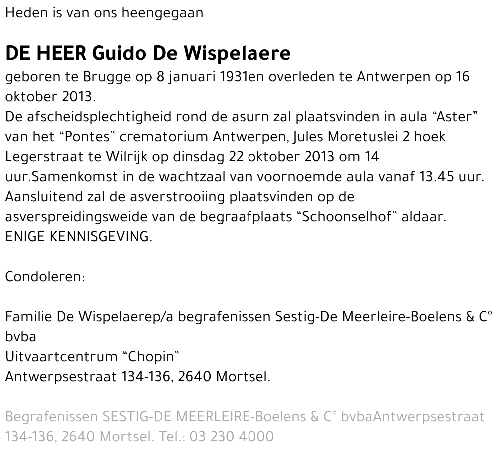 Guido De Wispelaere
