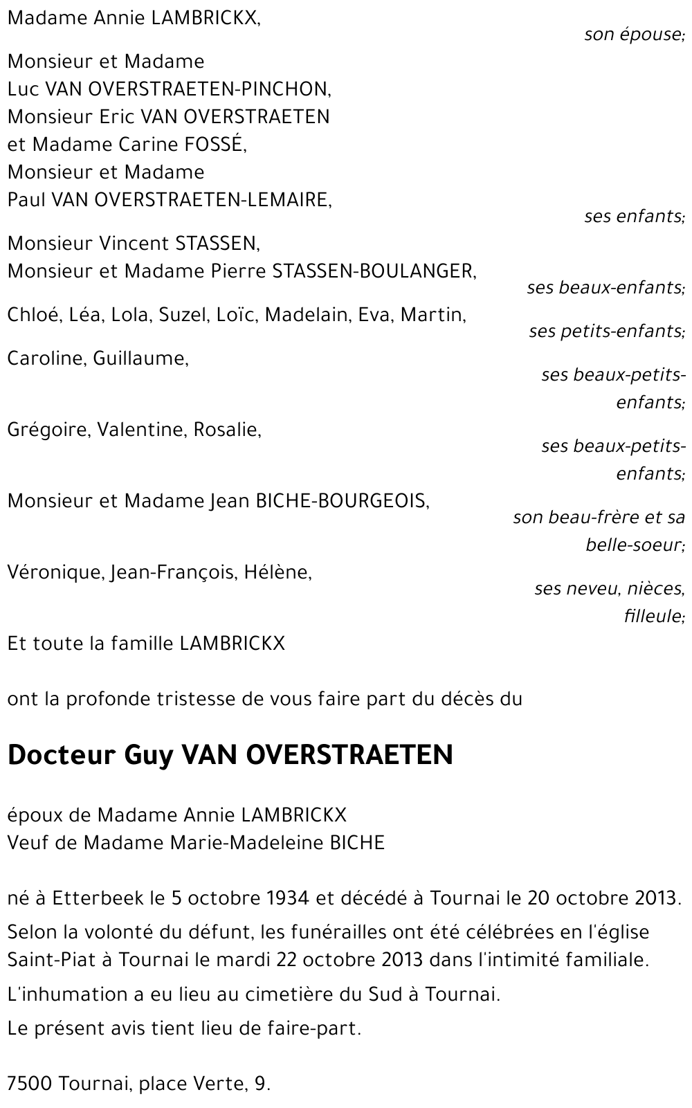 Guy VAN OVERSTRAETEN