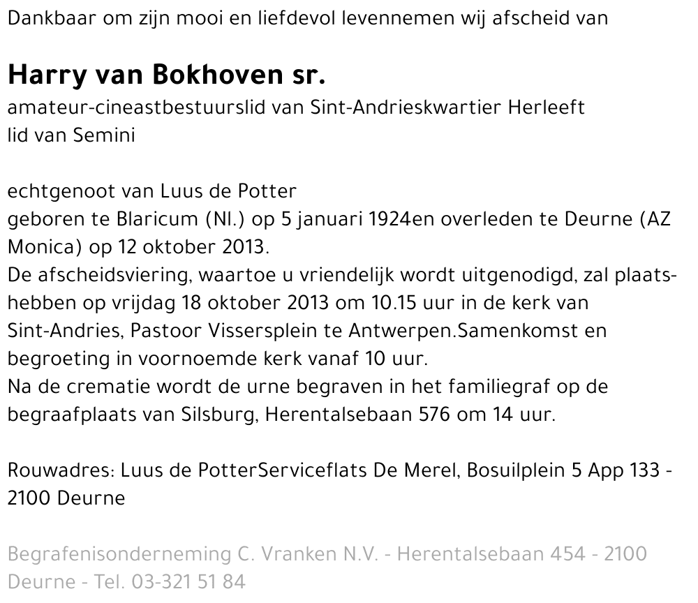 Harry van Bokhoven