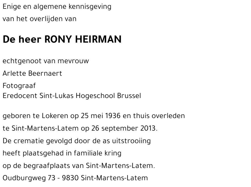 HEIRMAN Rony