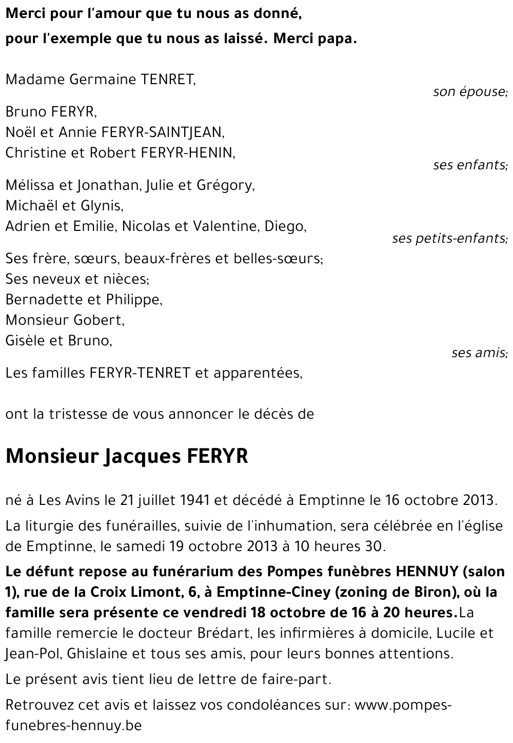 Jacques FERYR