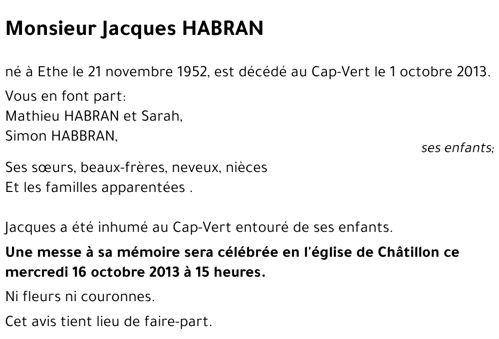 Jacques HABRAN