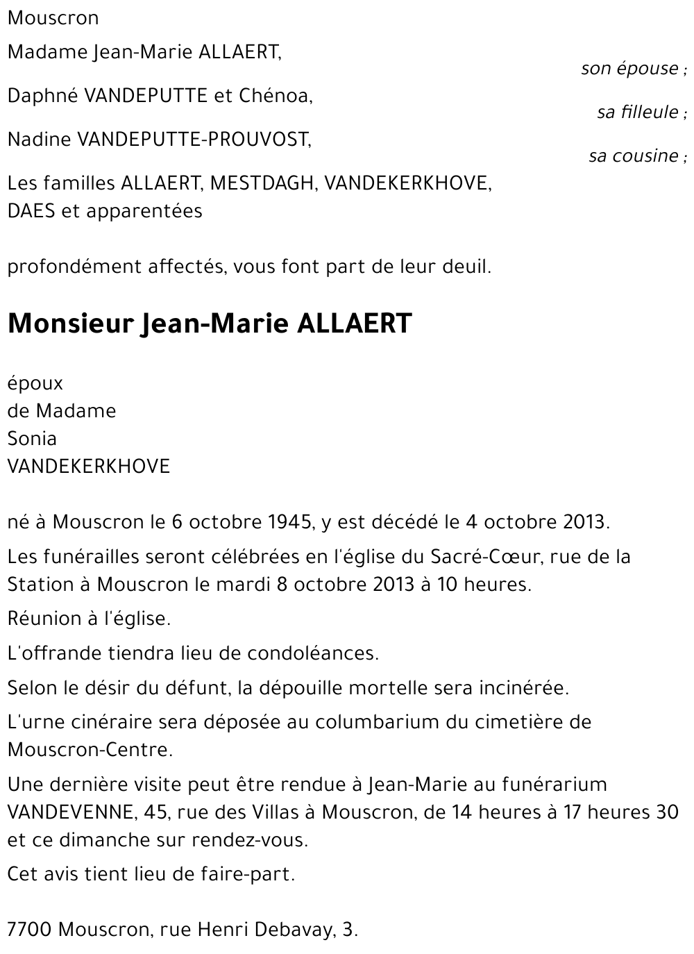 Jean-Marie ALLAERT