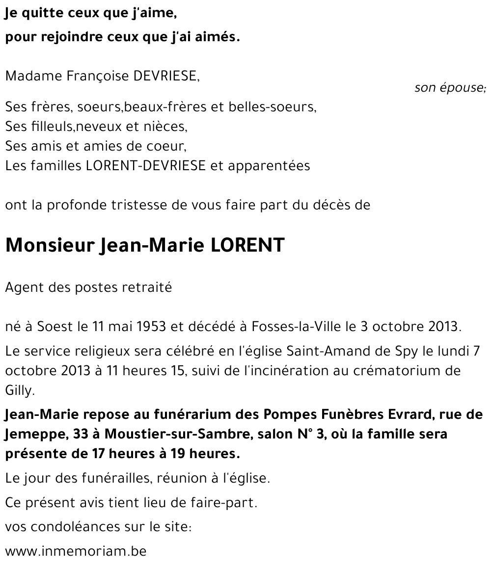 Jean-Marie LORENT
