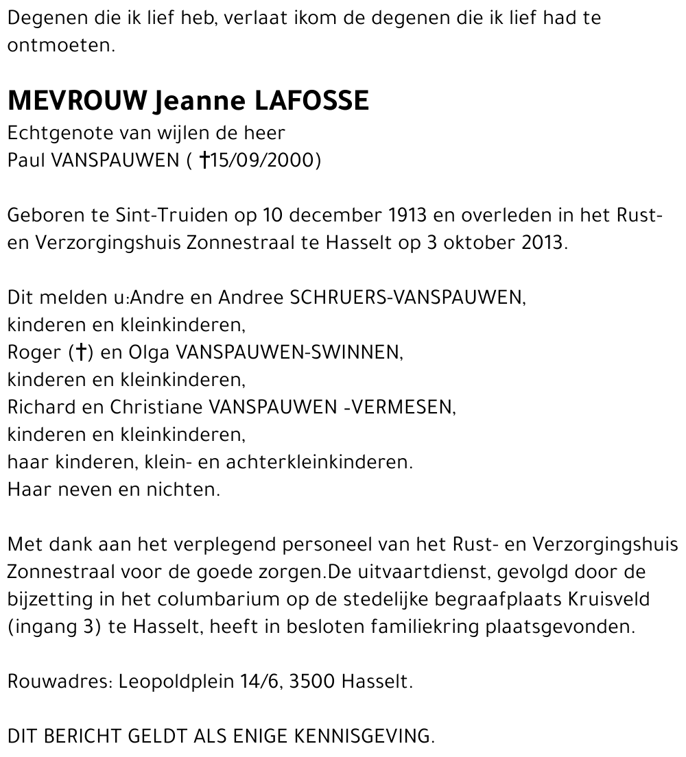 Jeanne Lafosse