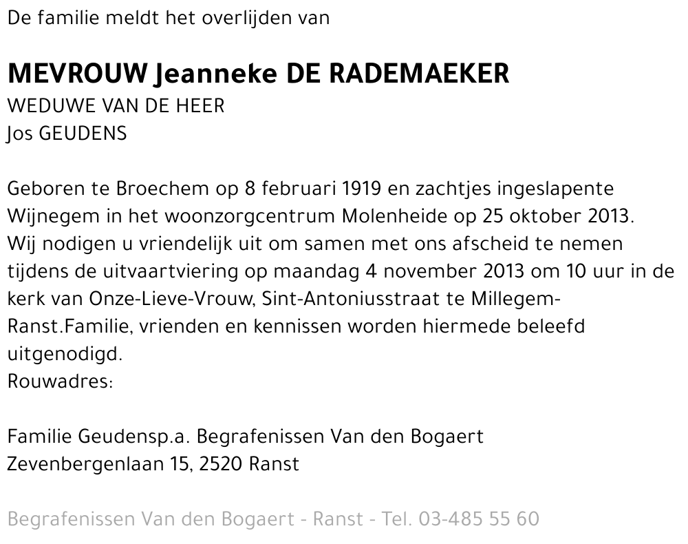 Jeanneke De Rademaeker