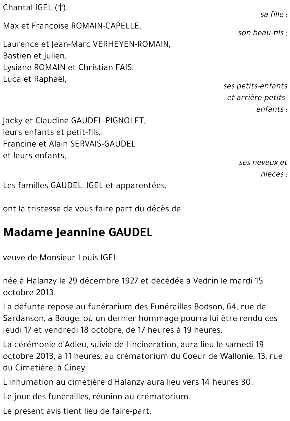Jeannine GAUDEL