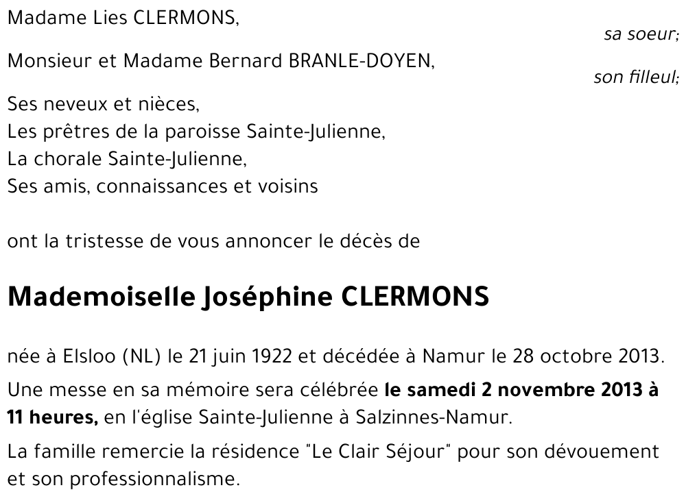 Joséphine CLERMONS