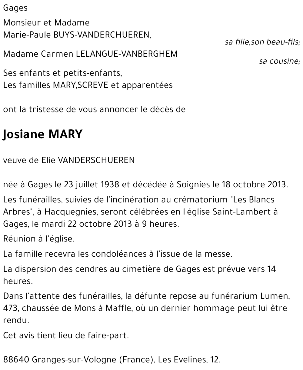 Josiane MARY
