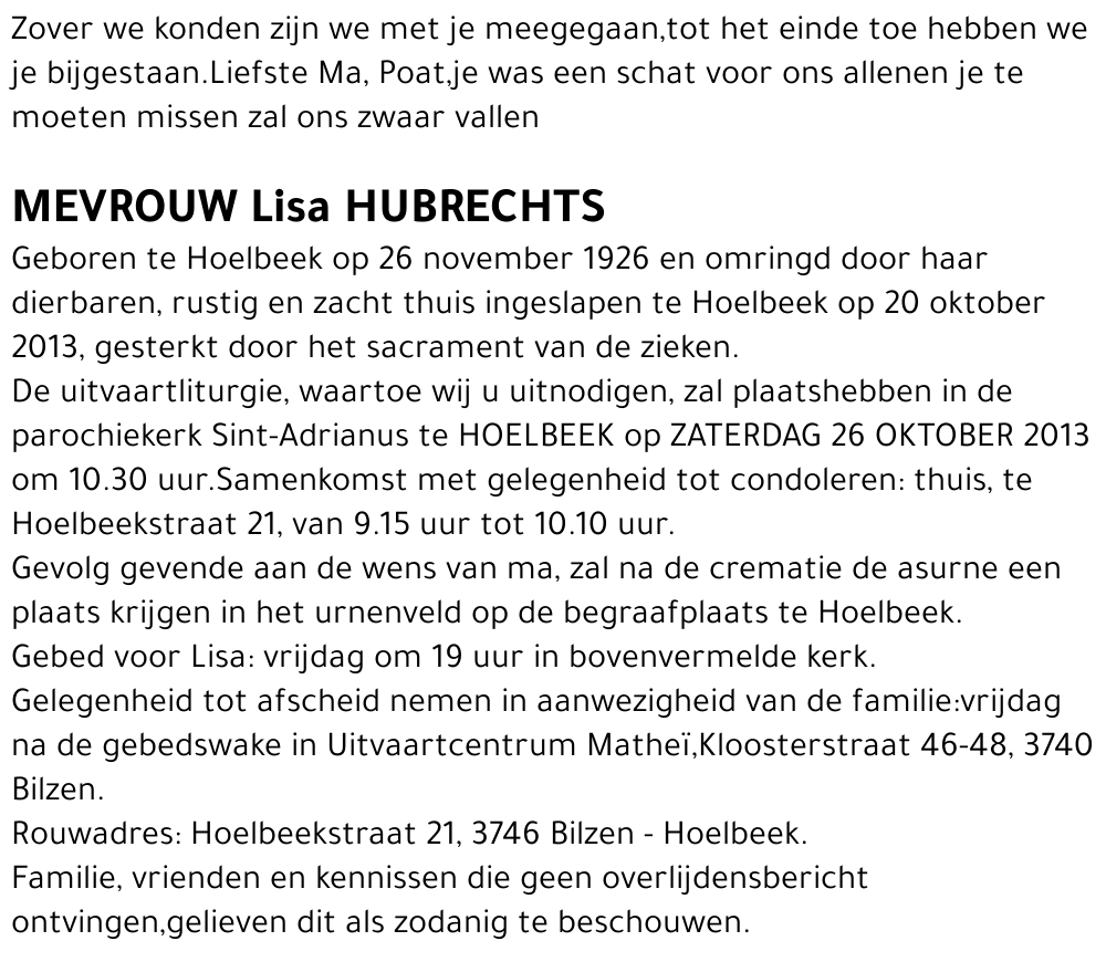 Lisa Hubrechts