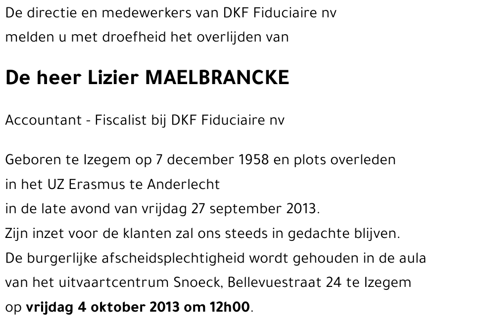 Lizier MAELBRANCKE