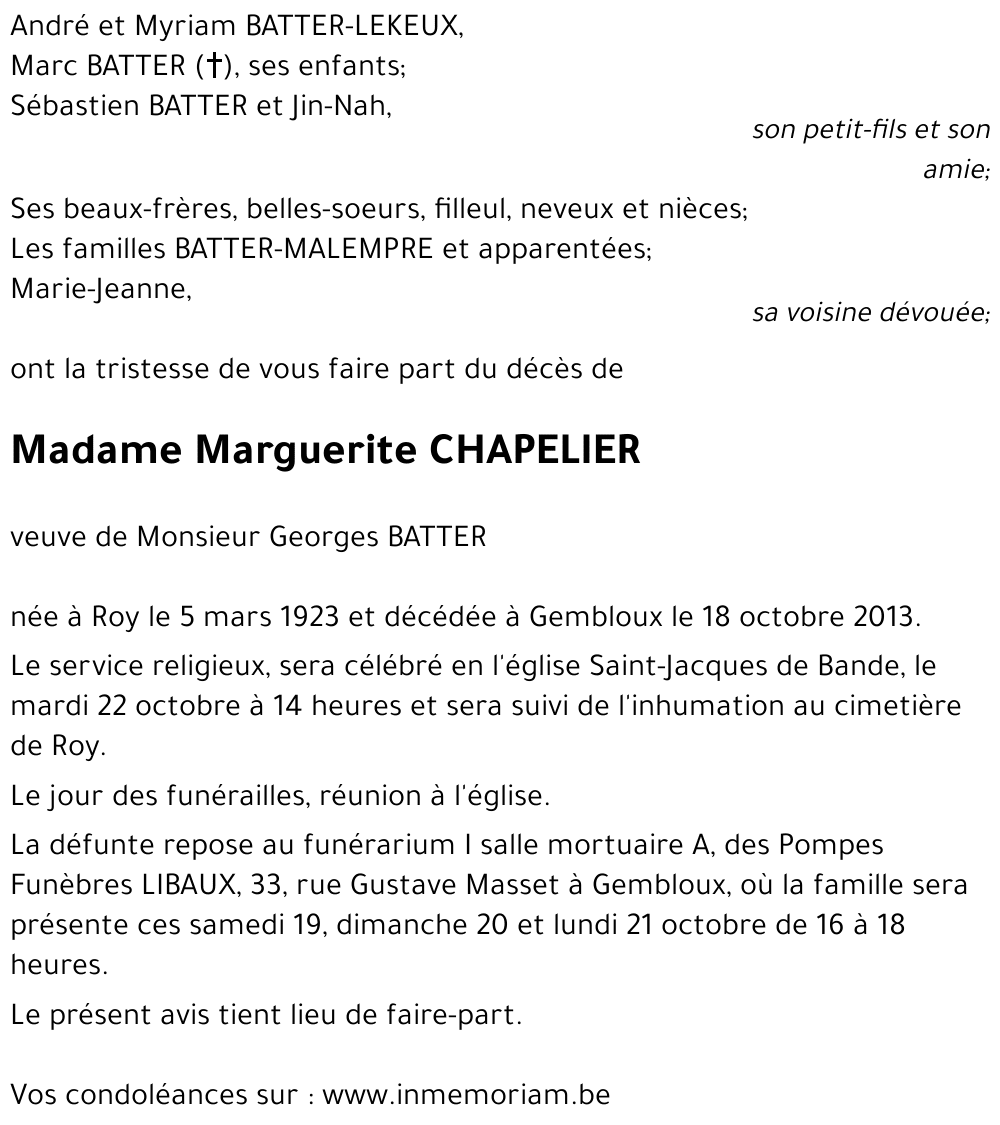 Marguerite CHAPELIER