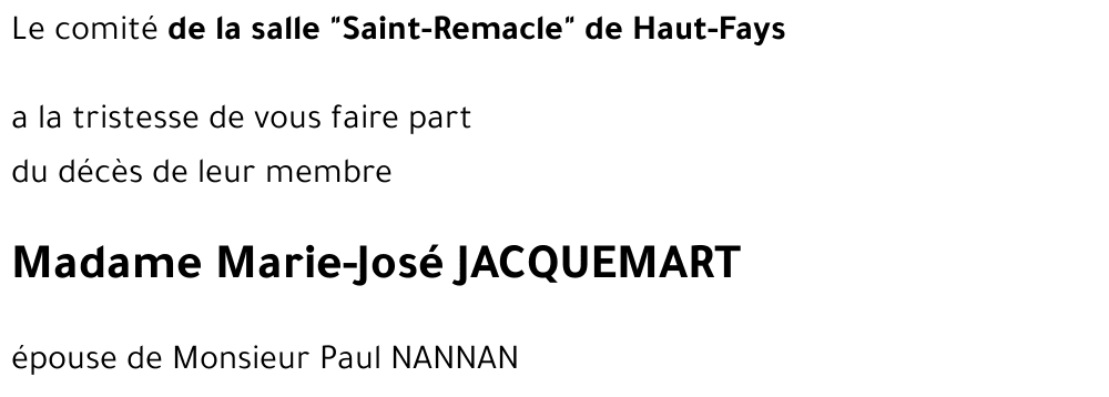 Marie-José JACQUEMART