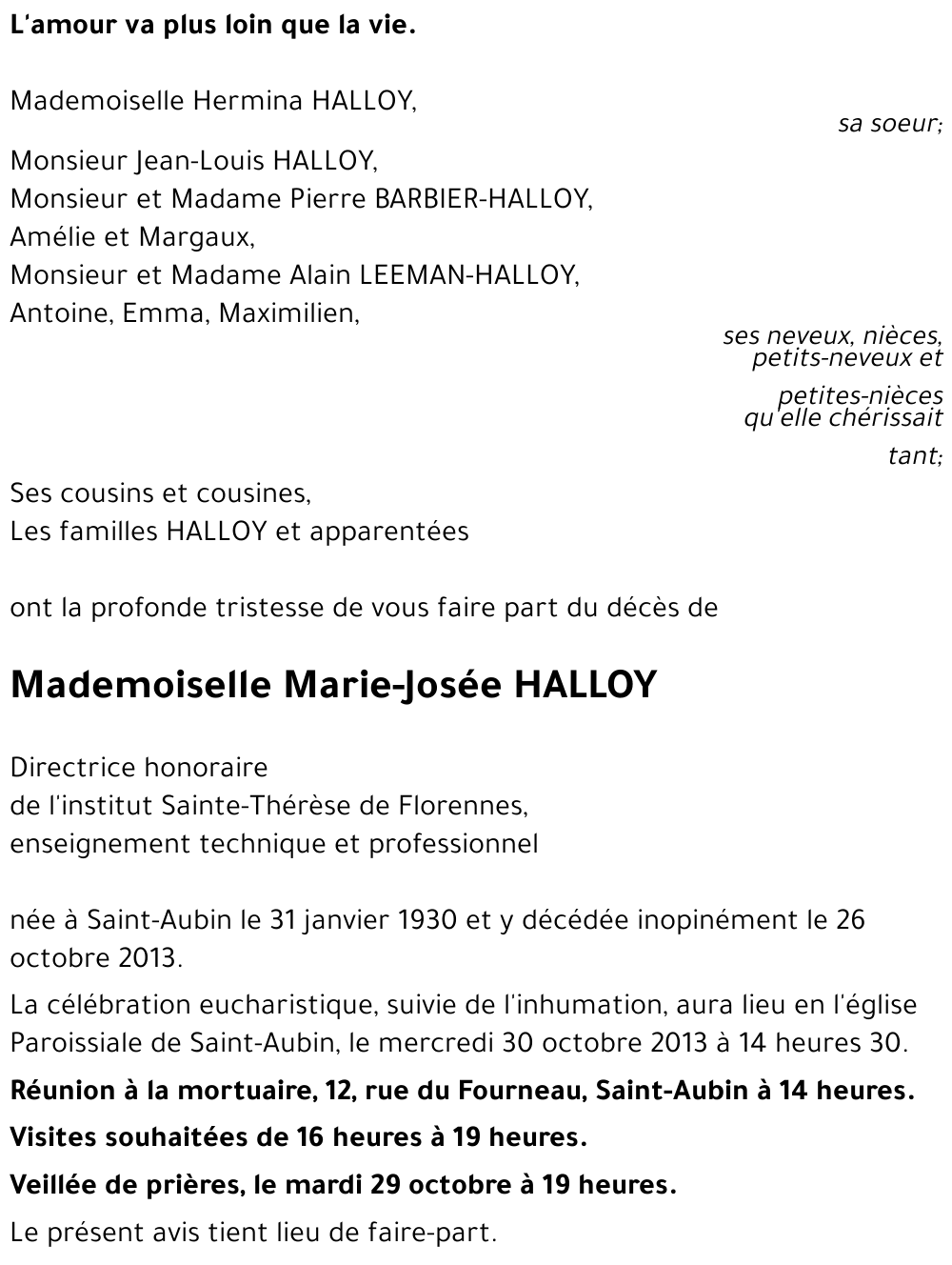 Marie-Josée HALLOY