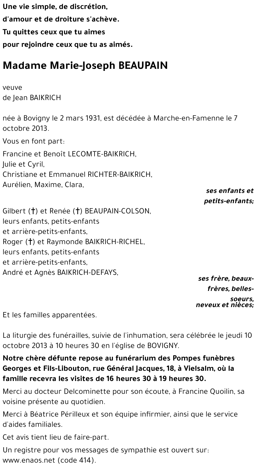 Marie-Joseph BEAUPAIN