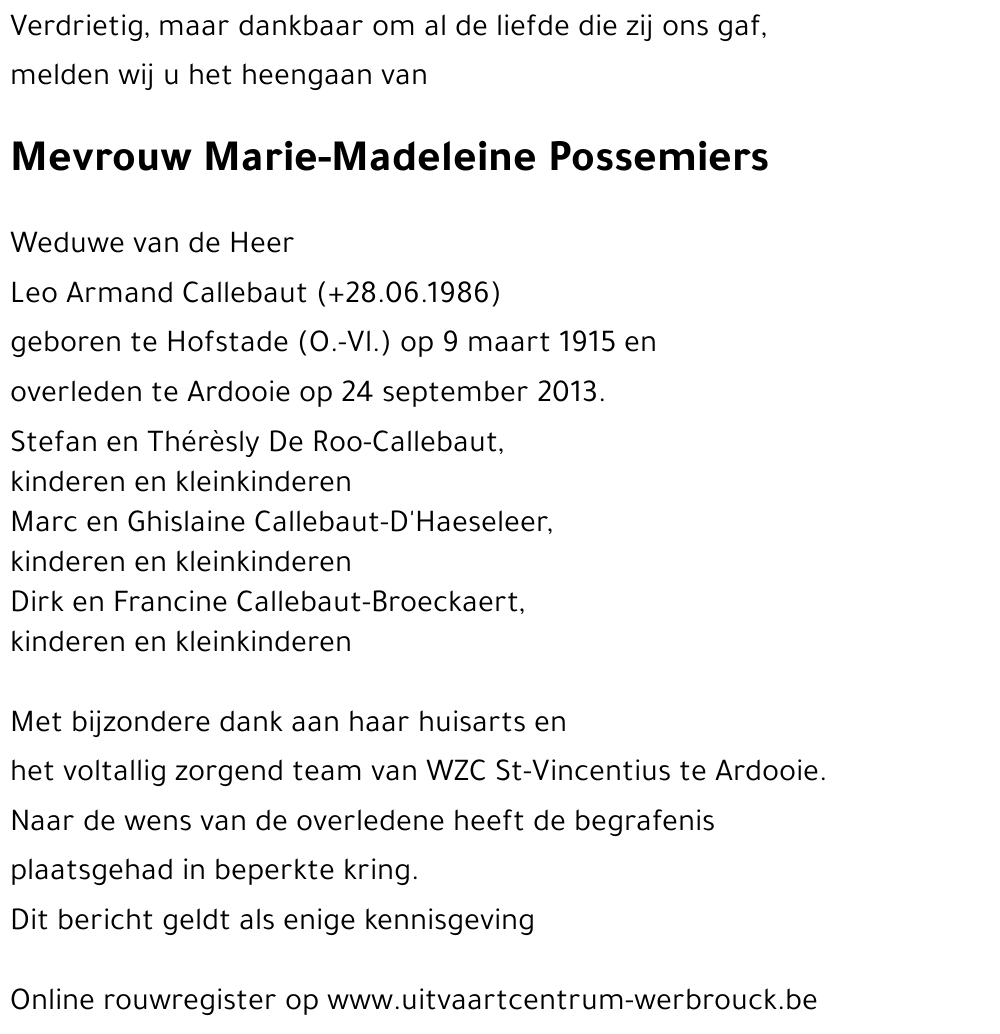 Marie-Madeleine Possemiers