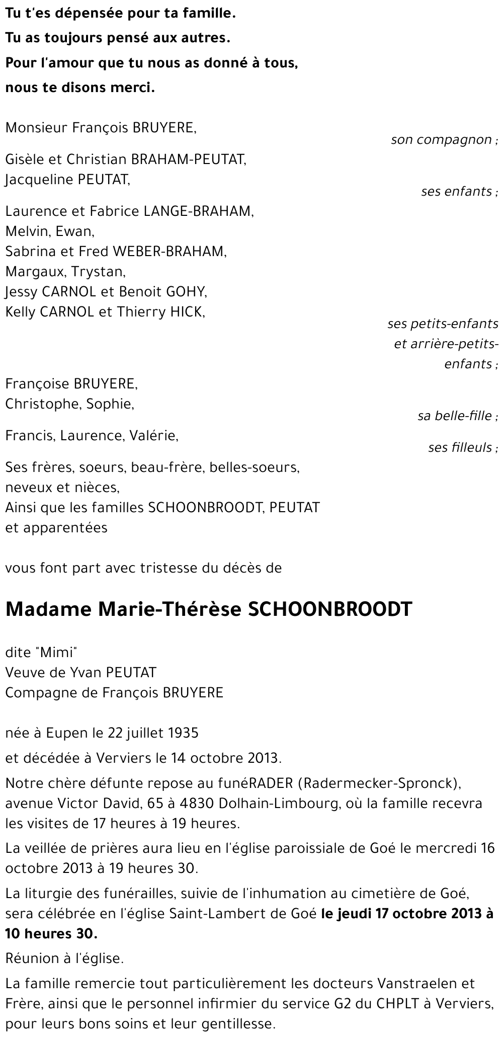 Marie-Thérèse SCHOONBROODT