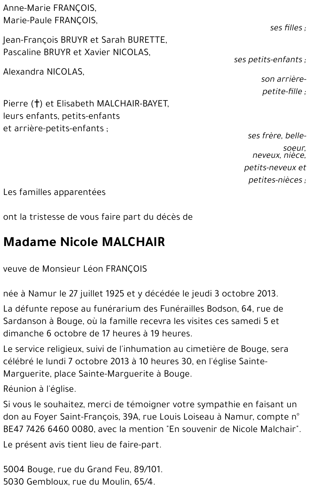 Nicole MALCHAIR