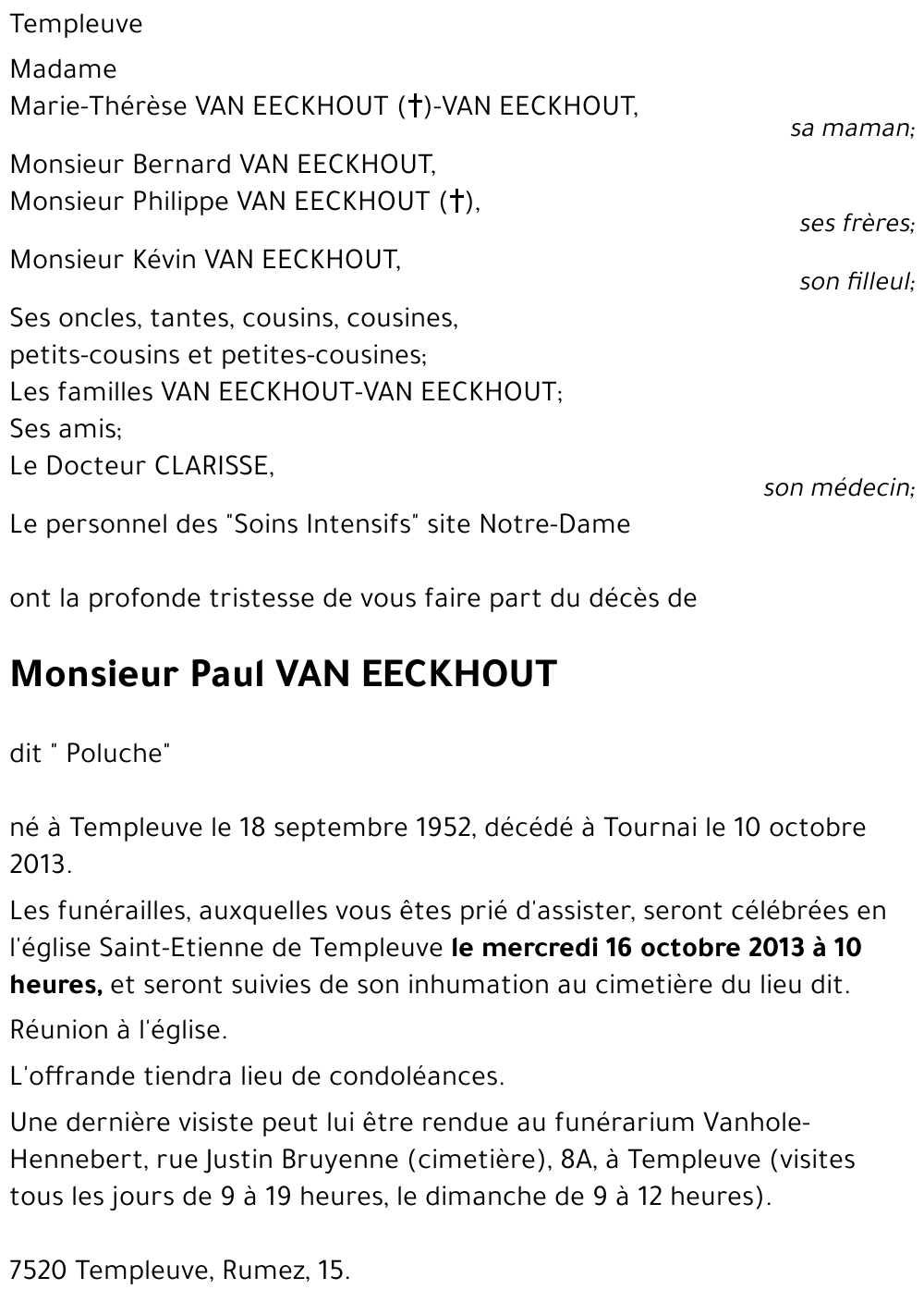 Paul VAN EECKHOUT