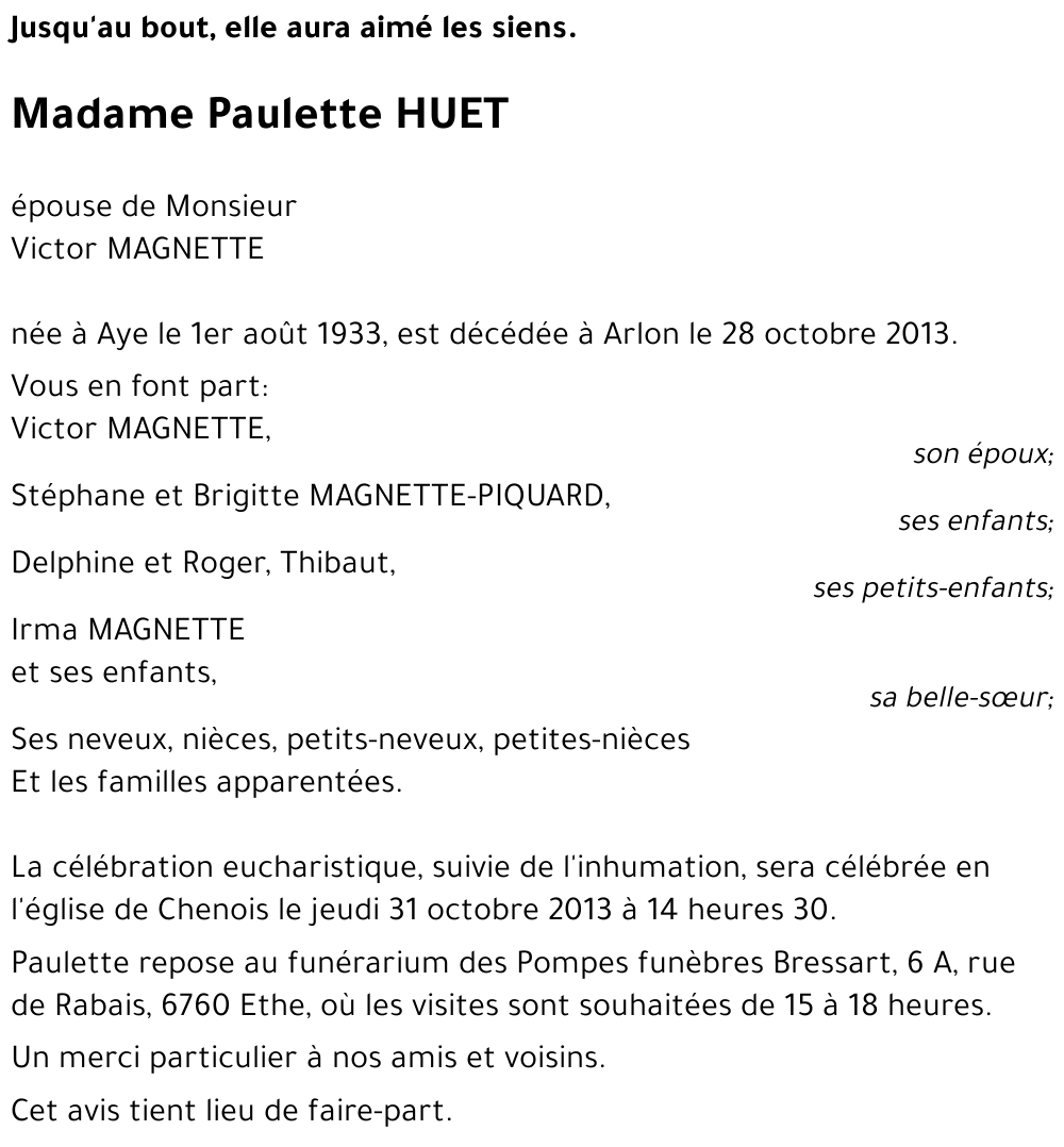Paulette HUET