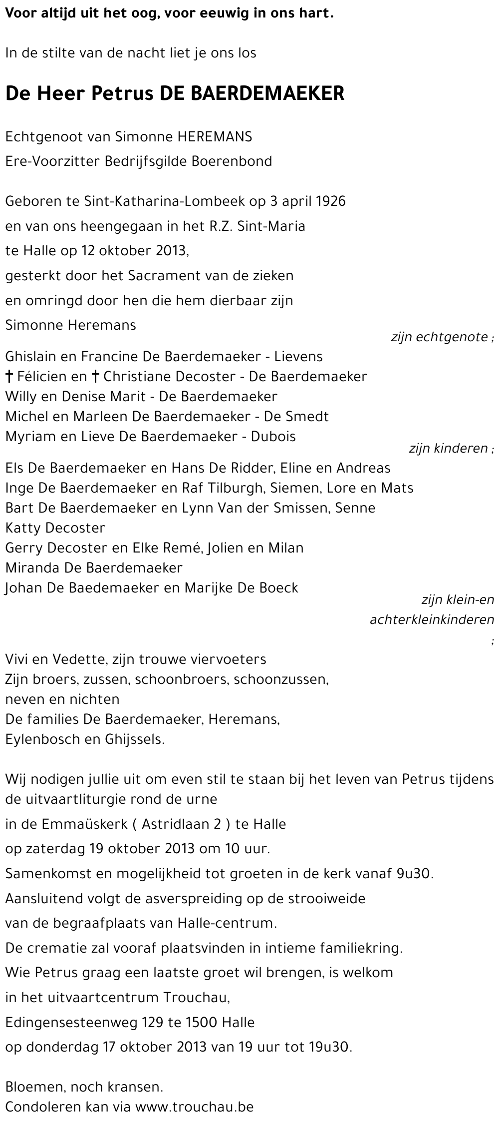 Petrus DE BAERDEMAEKER