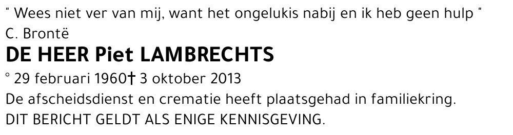 Piet LAMBRECHTS