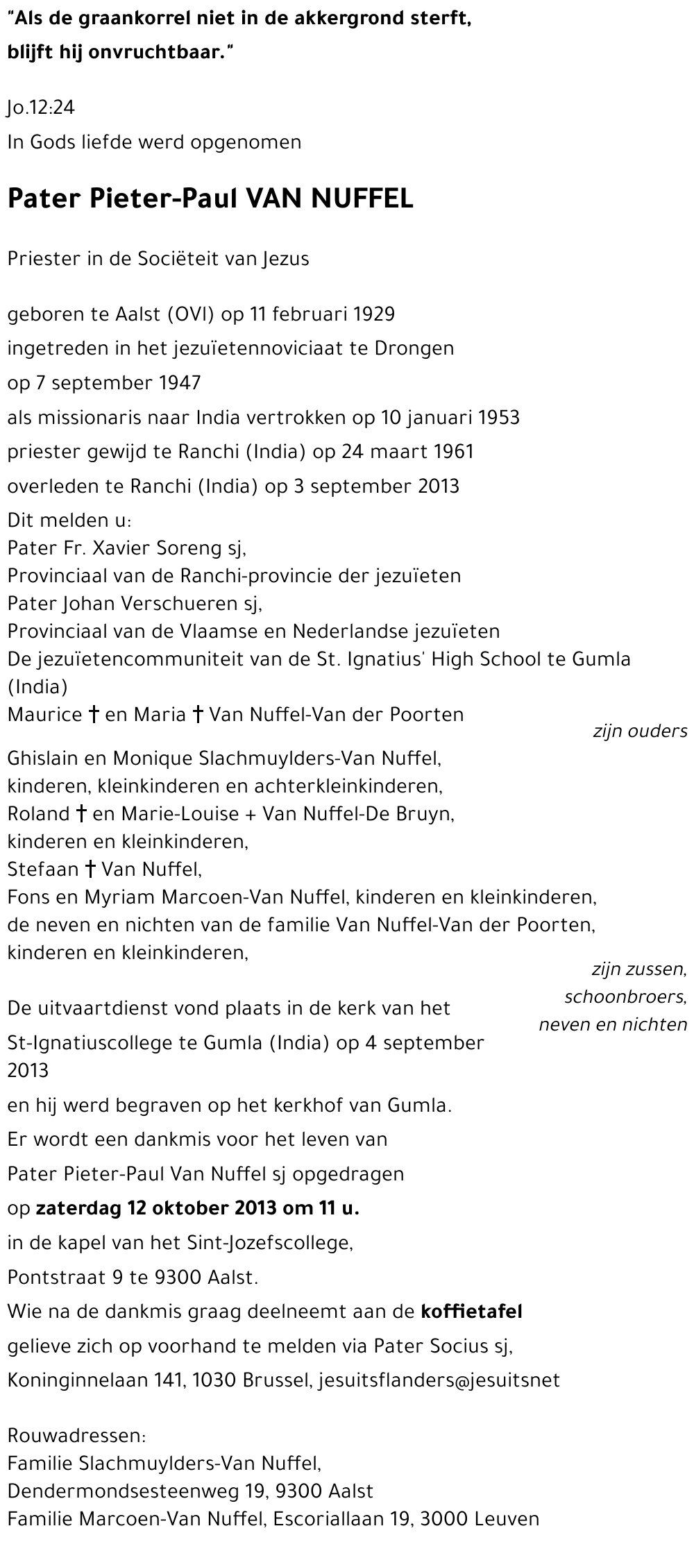 Pieter-Paul VAN NUFFEL