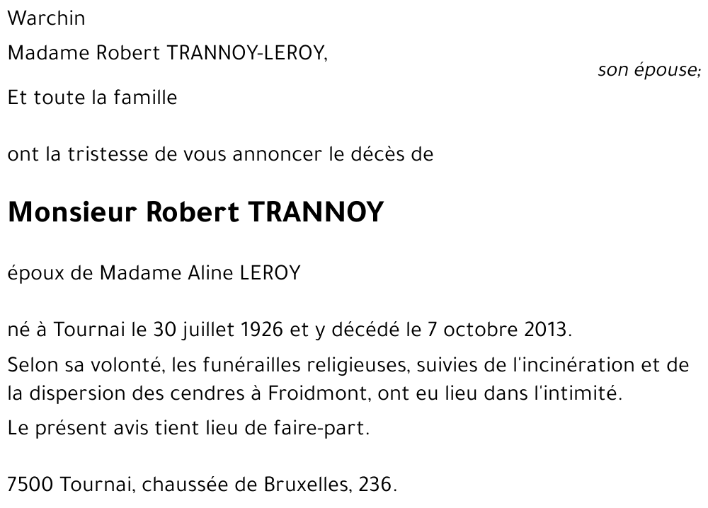 Robert TRANNOY