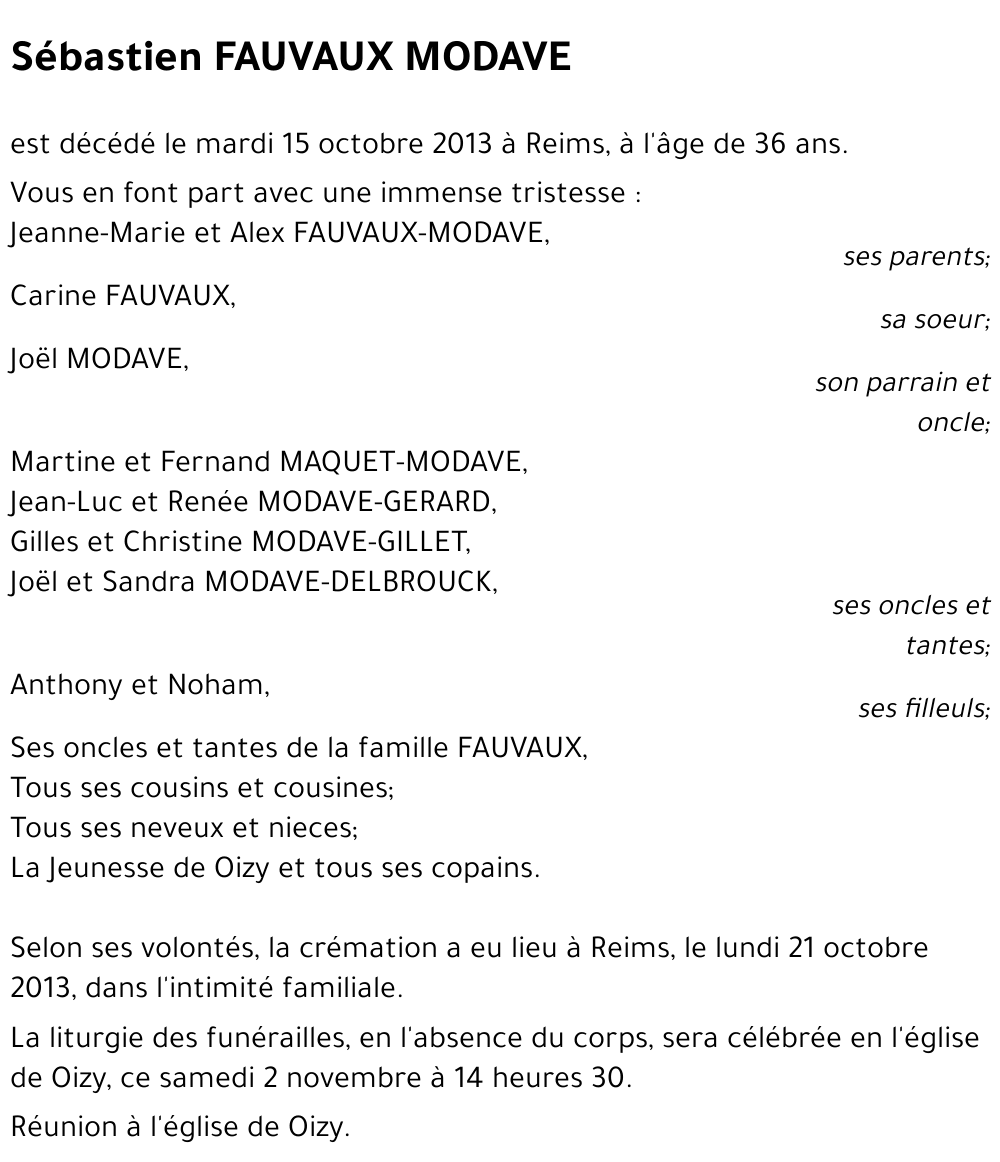 Sébastien FAUVAUX MODAVE