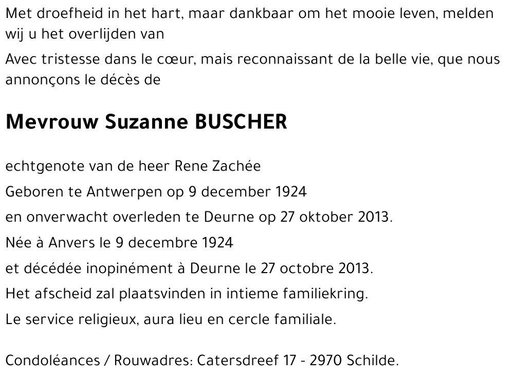 Suzanne BUSCHER