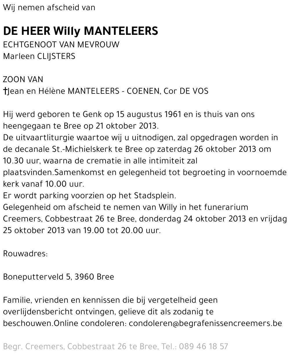 Willy Manteleers