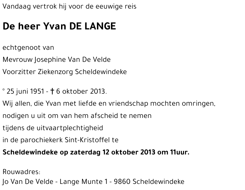 Yvan DE LANGE