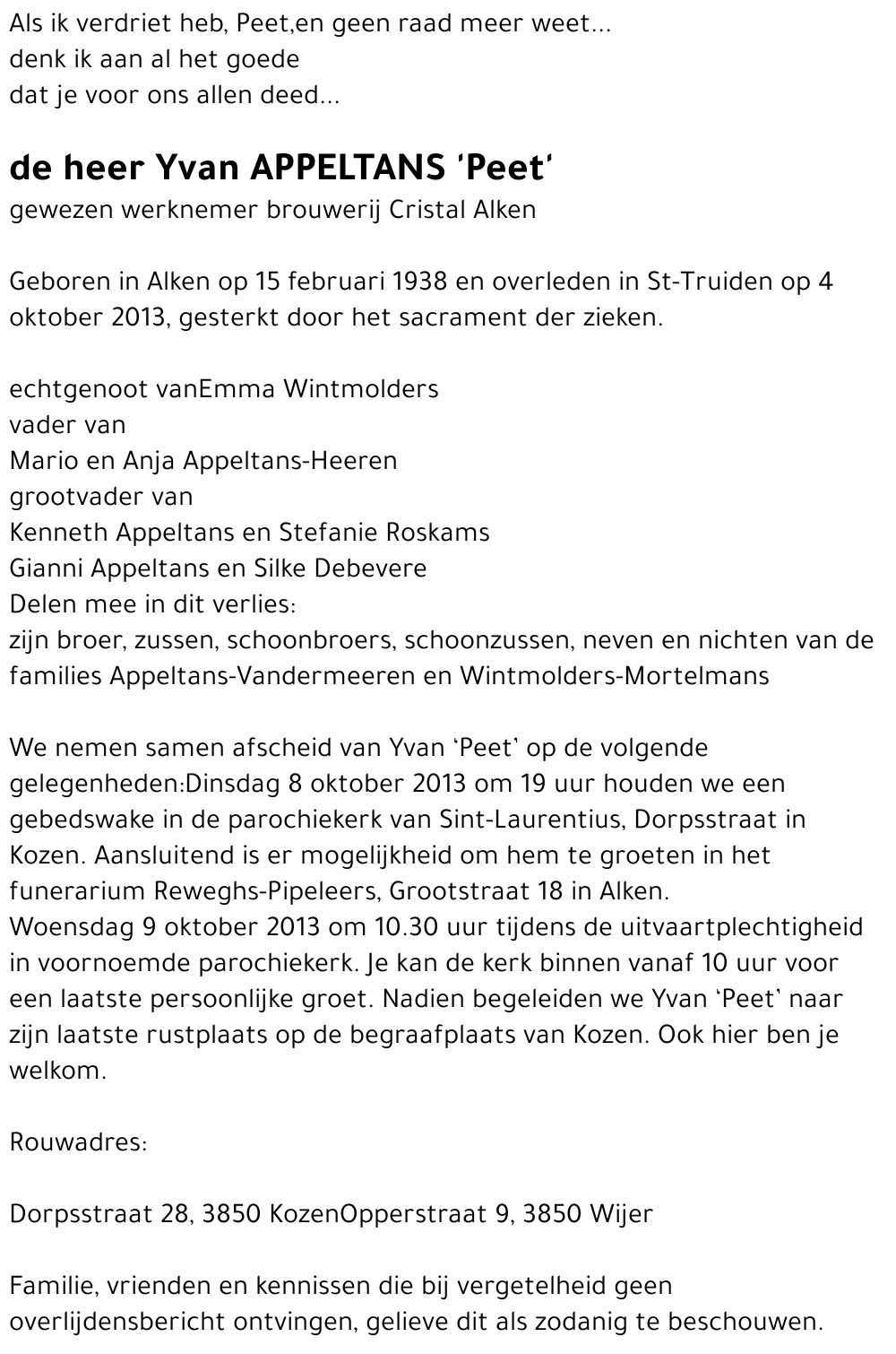 Yvan 'Peet' Appeltans