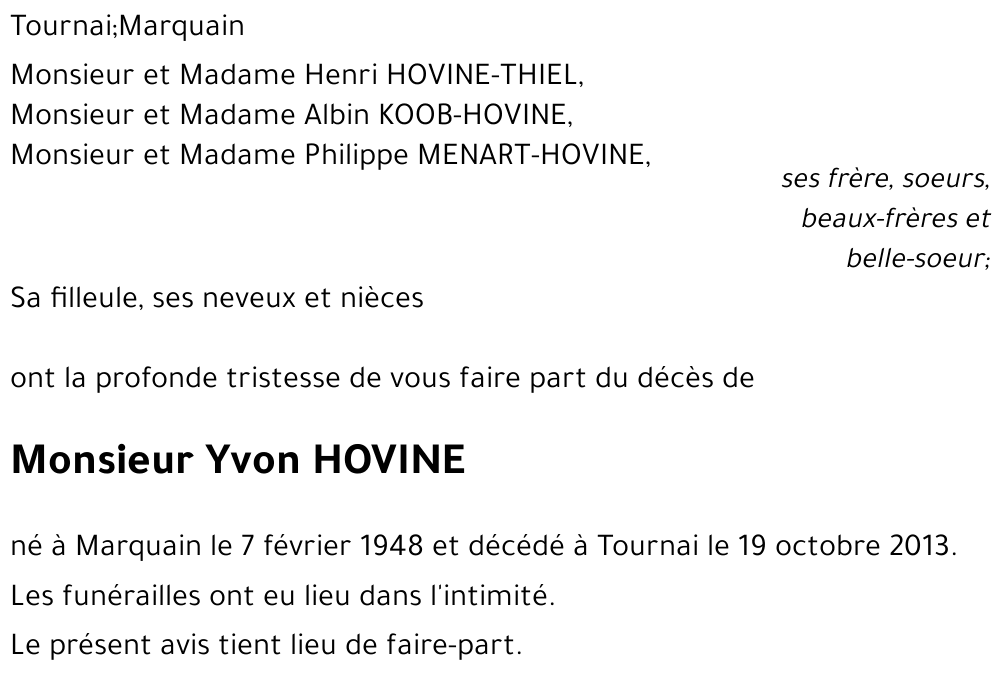 Yvon HOVINE
