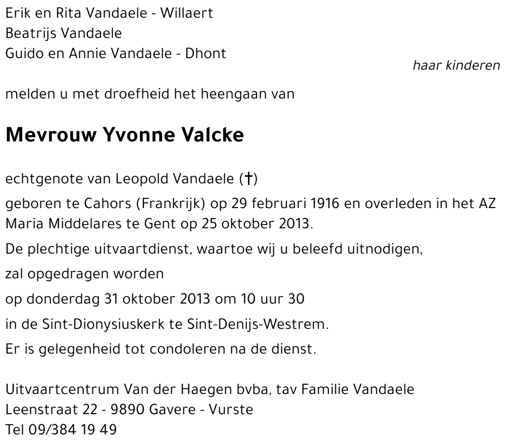 Yvonne Valcke