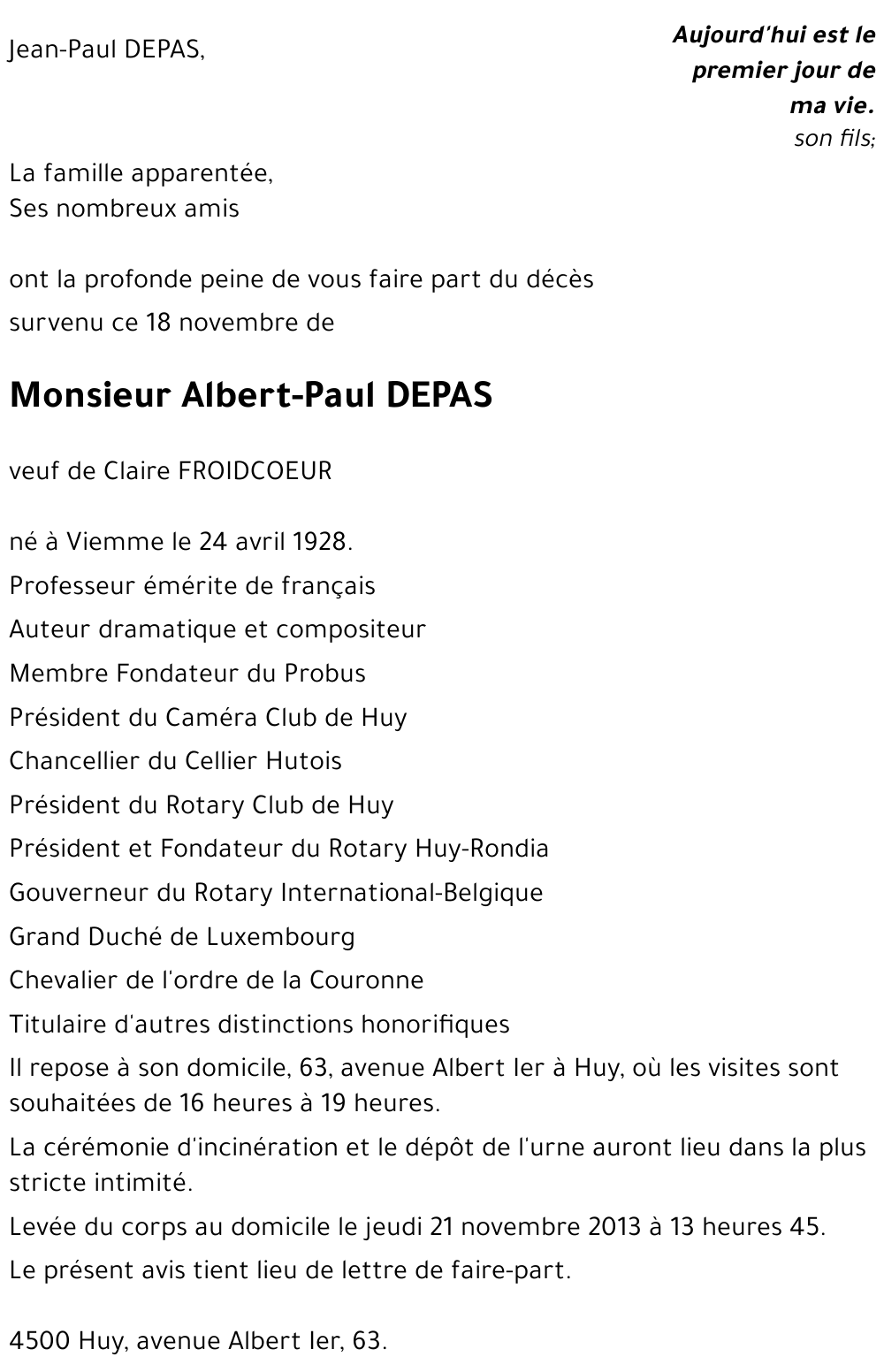 Albert-Paul DEPAS