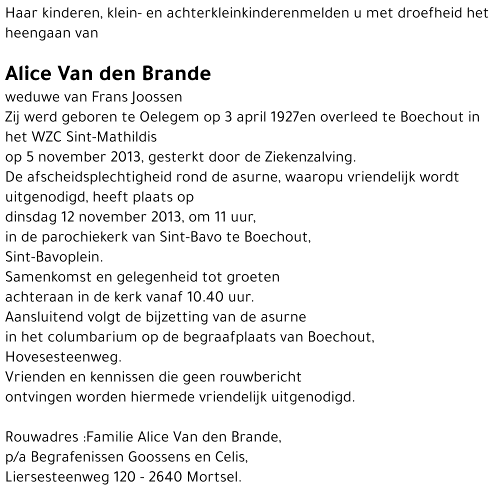 Alice Van den Brande