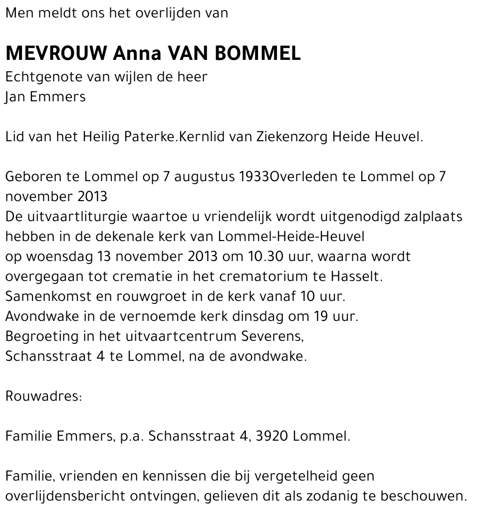 Anna Van Bommel