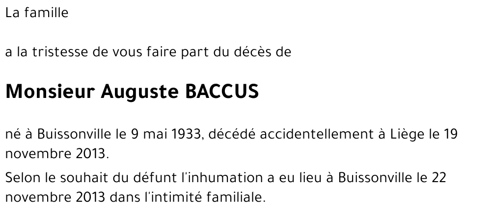 Auguste BACCUS