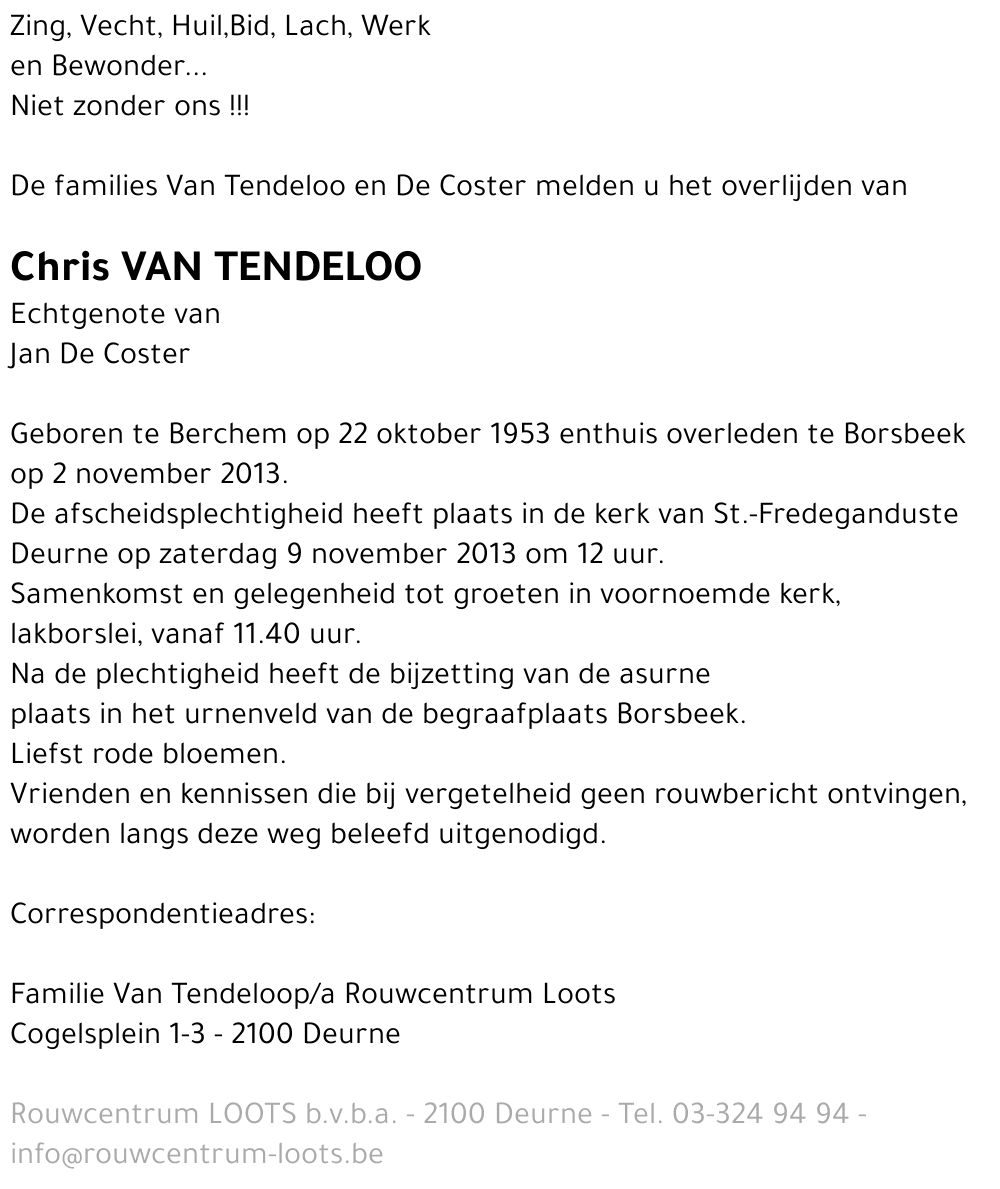 Chris Van Tendeloo