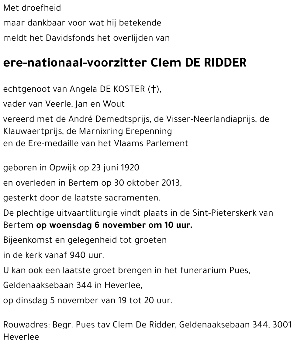 Clem DE RIDDER