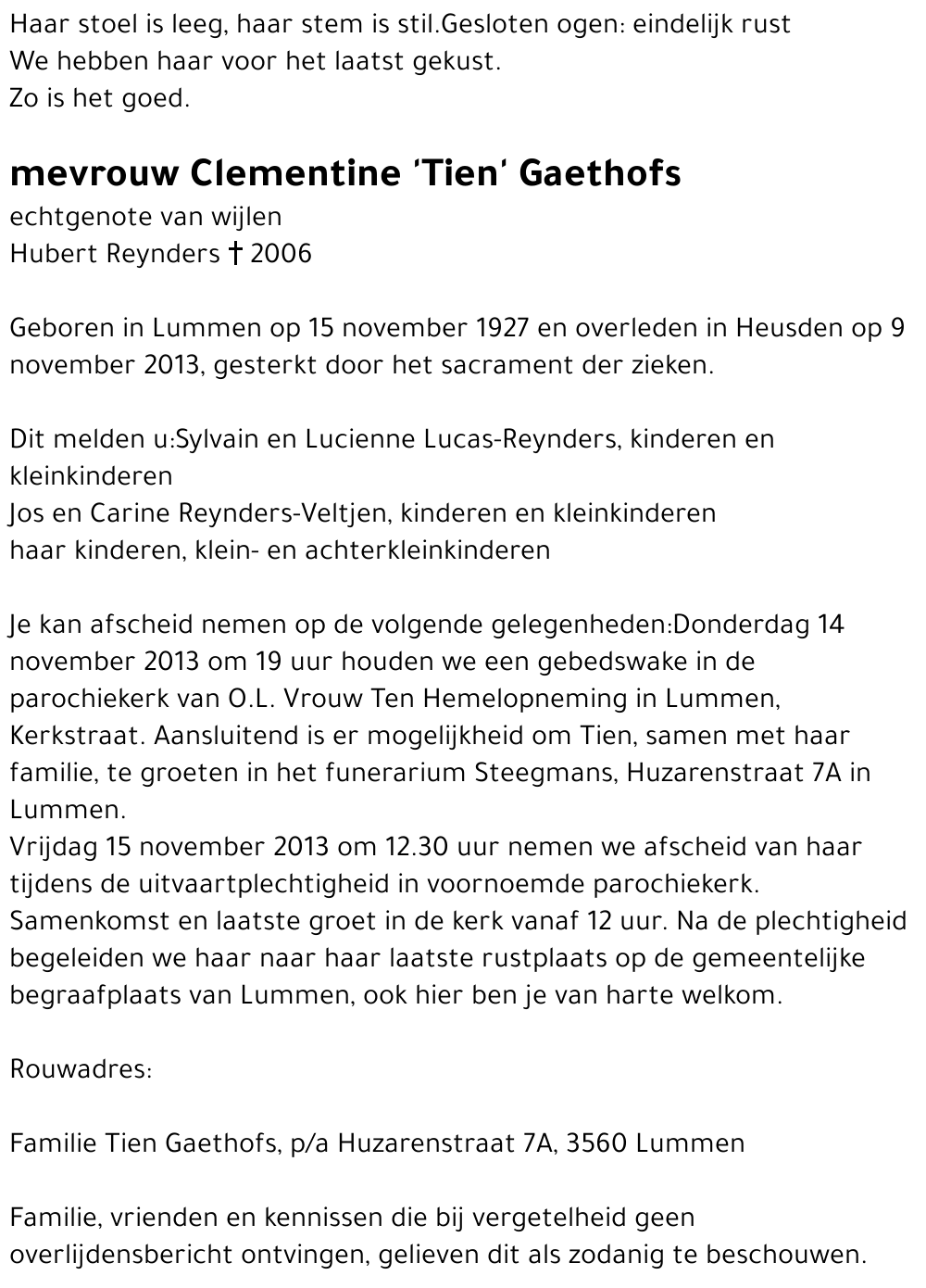 Clementine 'Tien' Gaethofs