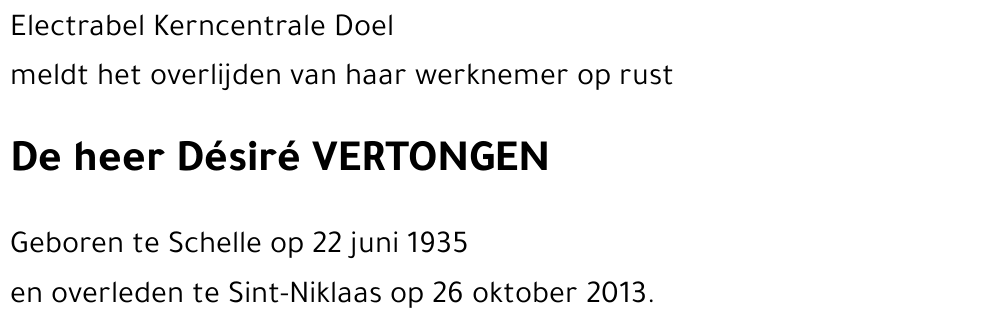 Desiré VERTONGEN