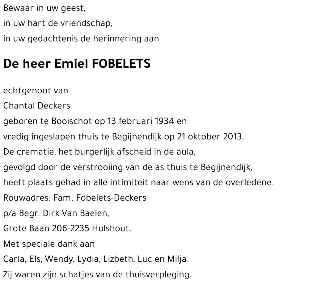 Emiel FOBELETS