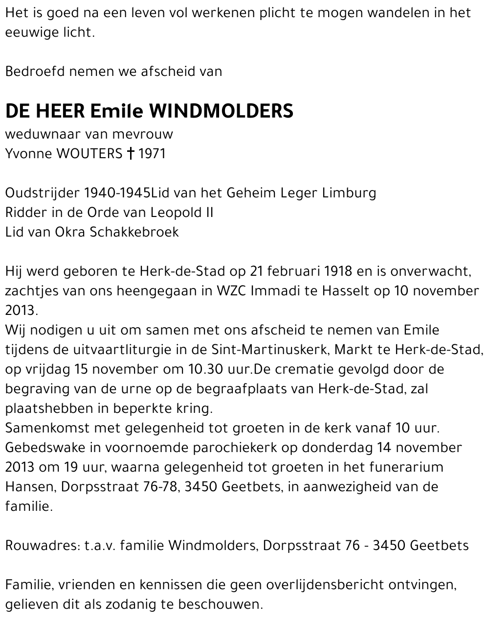 Emile WINDMOLDERS