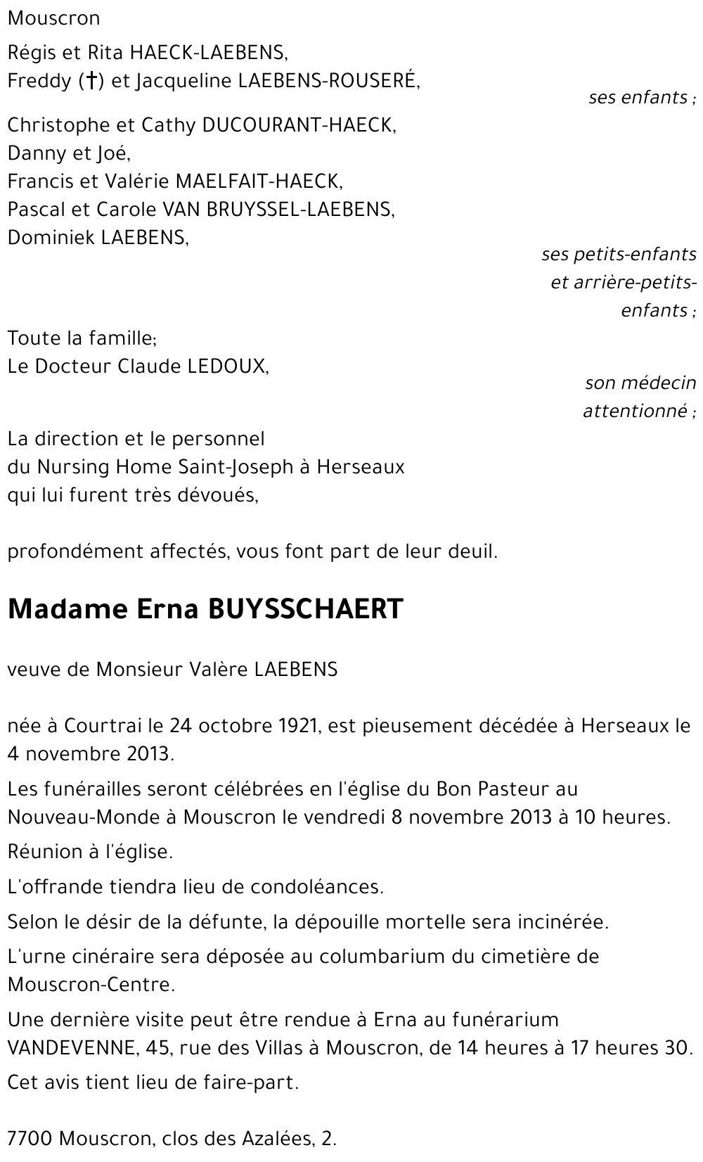 Erna BUYSSCHAERT