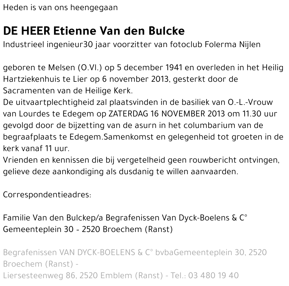 Etienne Van den Bulcke