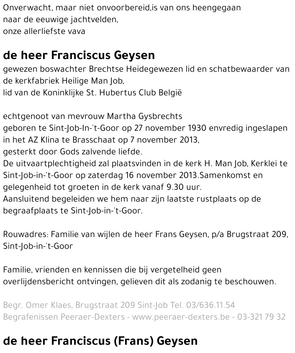 Franciscus Geysen