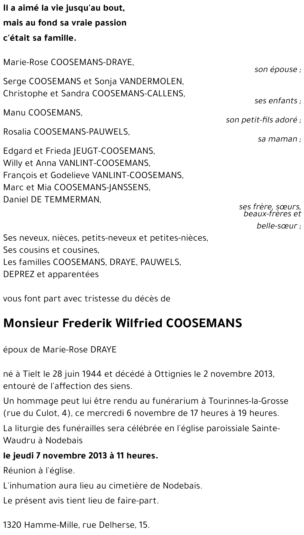 Frederik Wilfried COOSEMANS