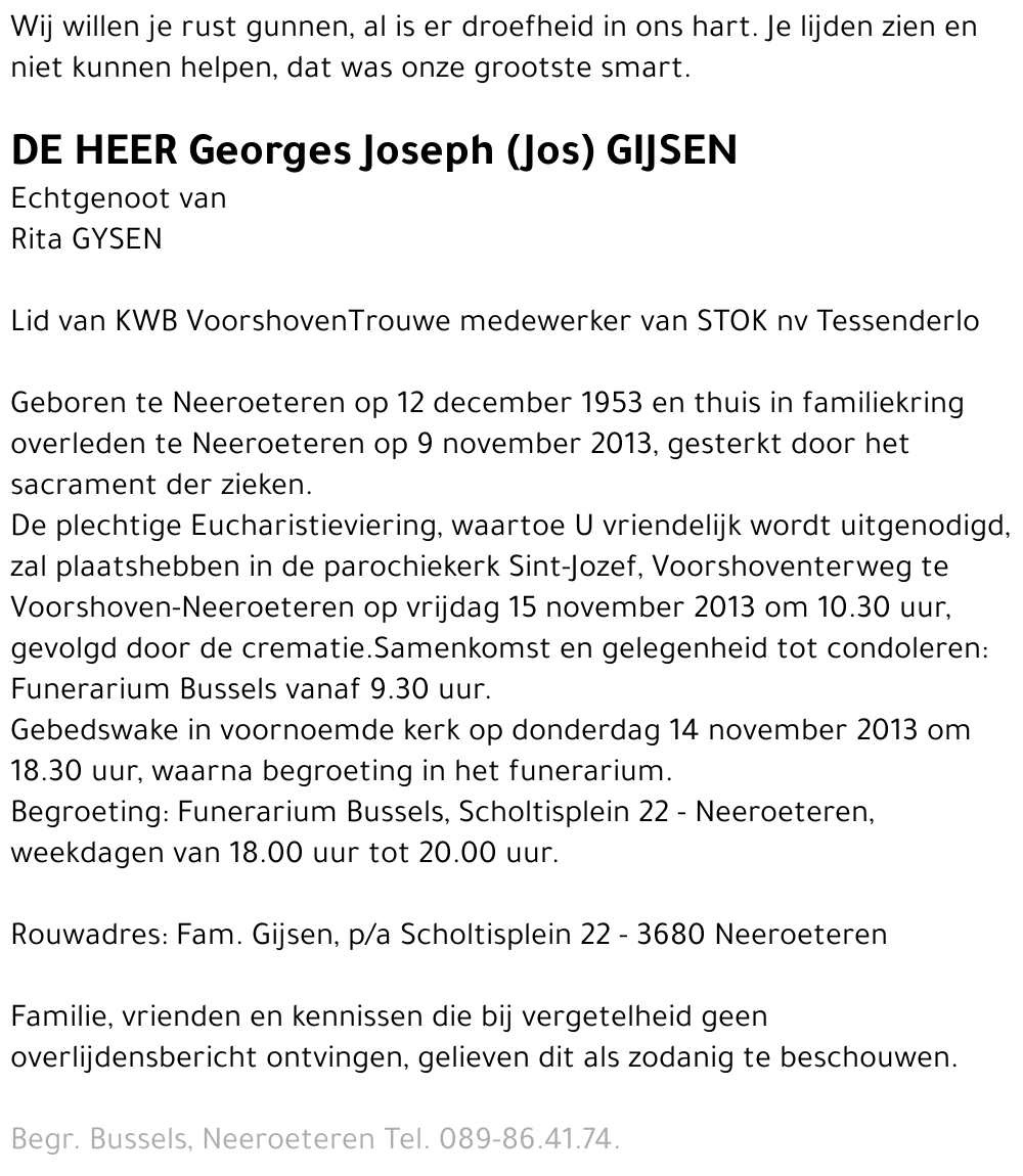 Georges Joseph (Jos) GIJSEN